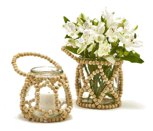 Beaded Votive Vase Jar